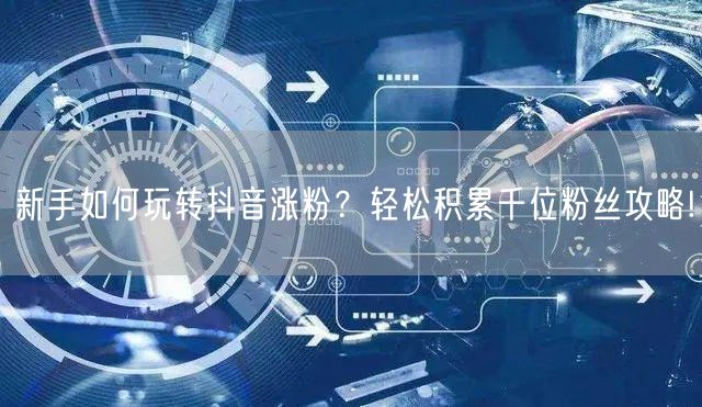 新手如何玩转抖音涨粉？轻松积累千位粉丝攻略!