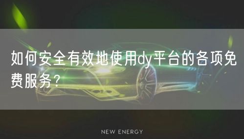 如何安全有效地使用dy平台的各项免费服务？