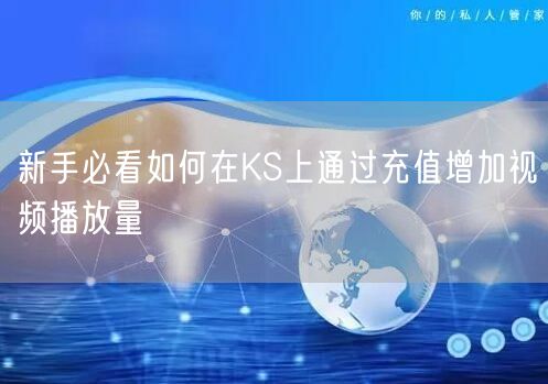 新手必看如何在KS上通过充值增加视频播放量
