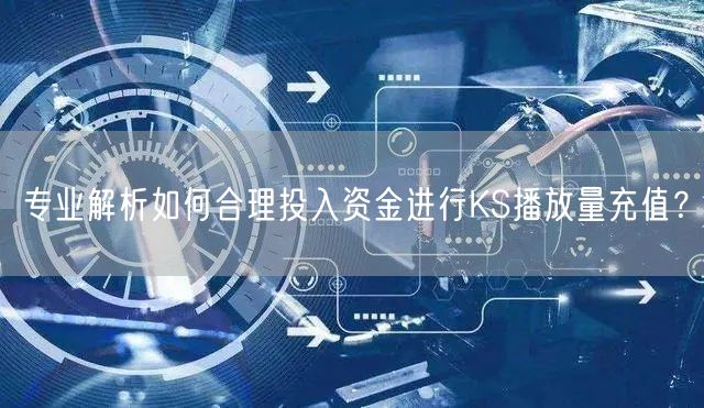 专业解析如何合理投入资金进行KS播放量充值？