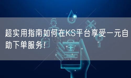 超实用指南如何在KS平台享受一元自助下单服务！