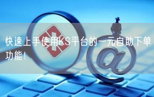 快速上手使用KS平台的一元自助下单功能！