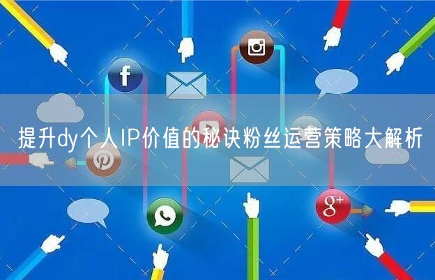 提升dy个人IP价值的秘诀粉丝运营策略大解析
