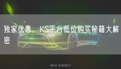 独家优惠，KS平台低价购买秘籍大解密